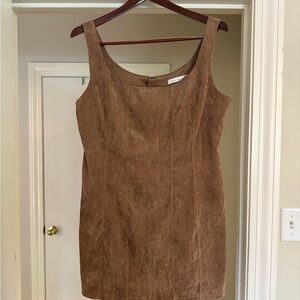 Brown Suede Sleeveless Dress